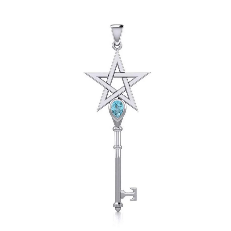 Thumbnail: Pentagram Key & Gemstone Pendant