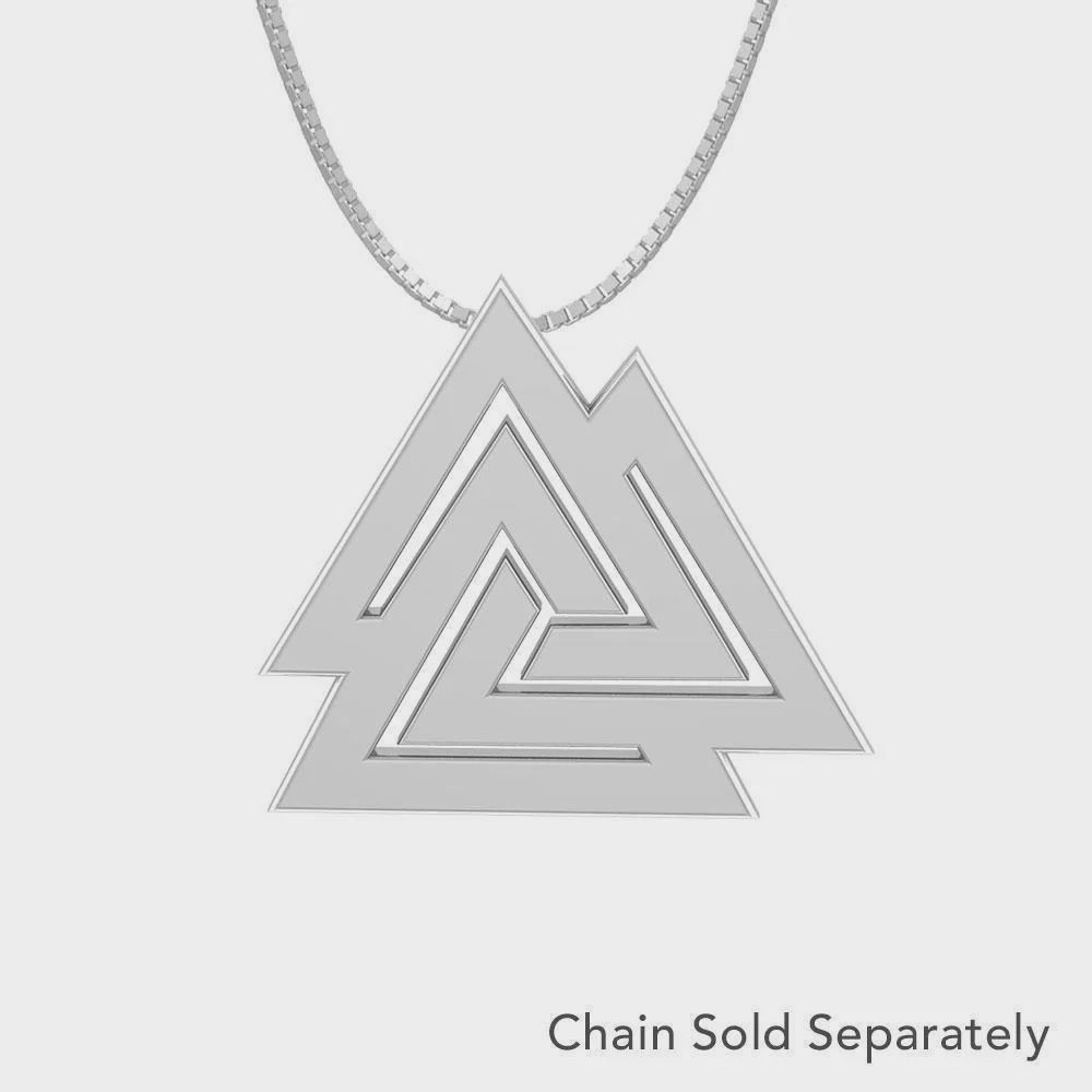Sterling Silver Valknut Pendant