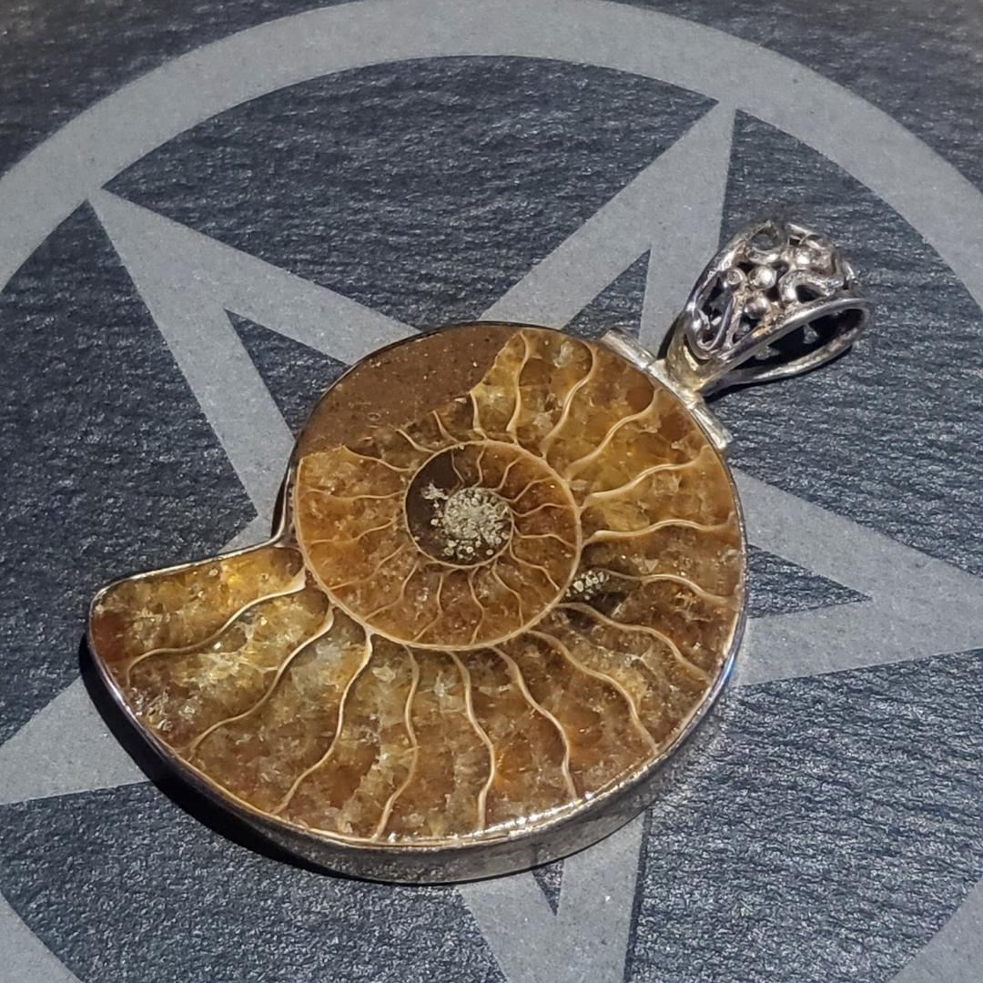 Ammonite Pendant in Sterling Silver