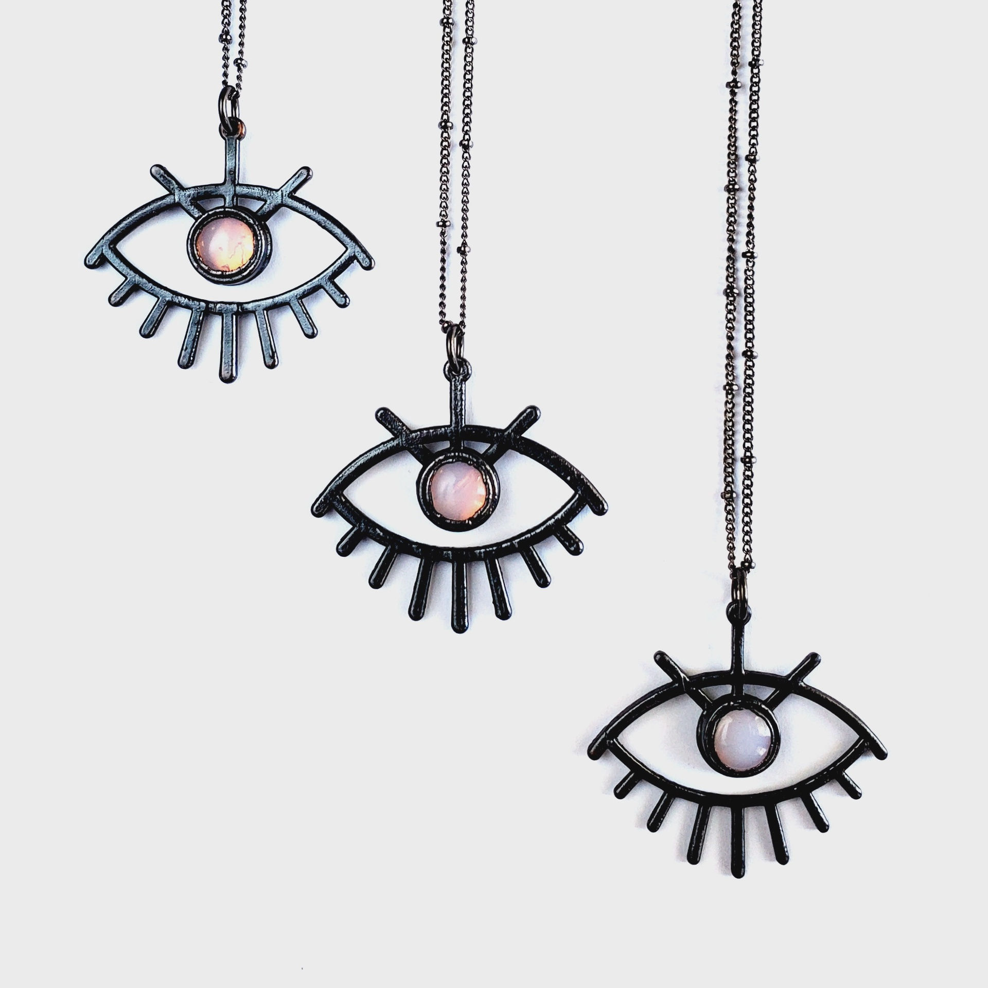 All Seeing Eye Necklace, Oxidized Copper