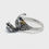 Thumbnail: Sterling Silver Round Rainbow Moonstone Poison Locket Ring