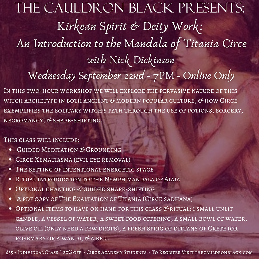 Kirkean Spirit & Deity Work: An Introduction to the Mandala of Titania Circe