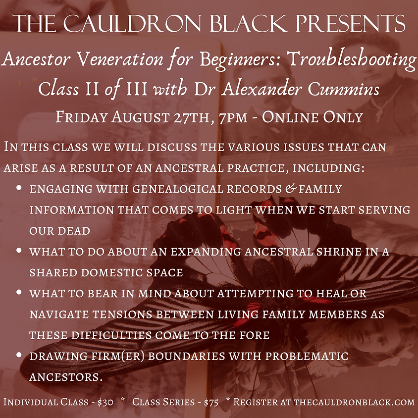 Ancestor Veneration for Beginners: Troubleshooting, Class II of III with Dr Alexander Cummins (2)