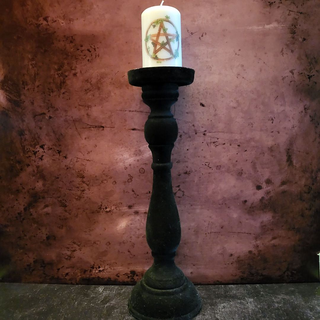 Large Velvet Pillar Candle Holder