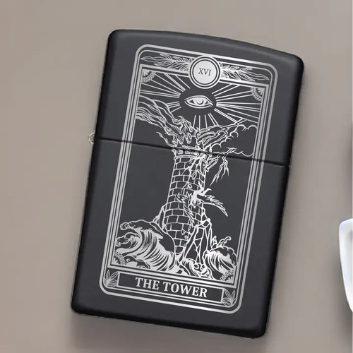 The Tower - Tarot Card Lighter | The Cauldron Black
