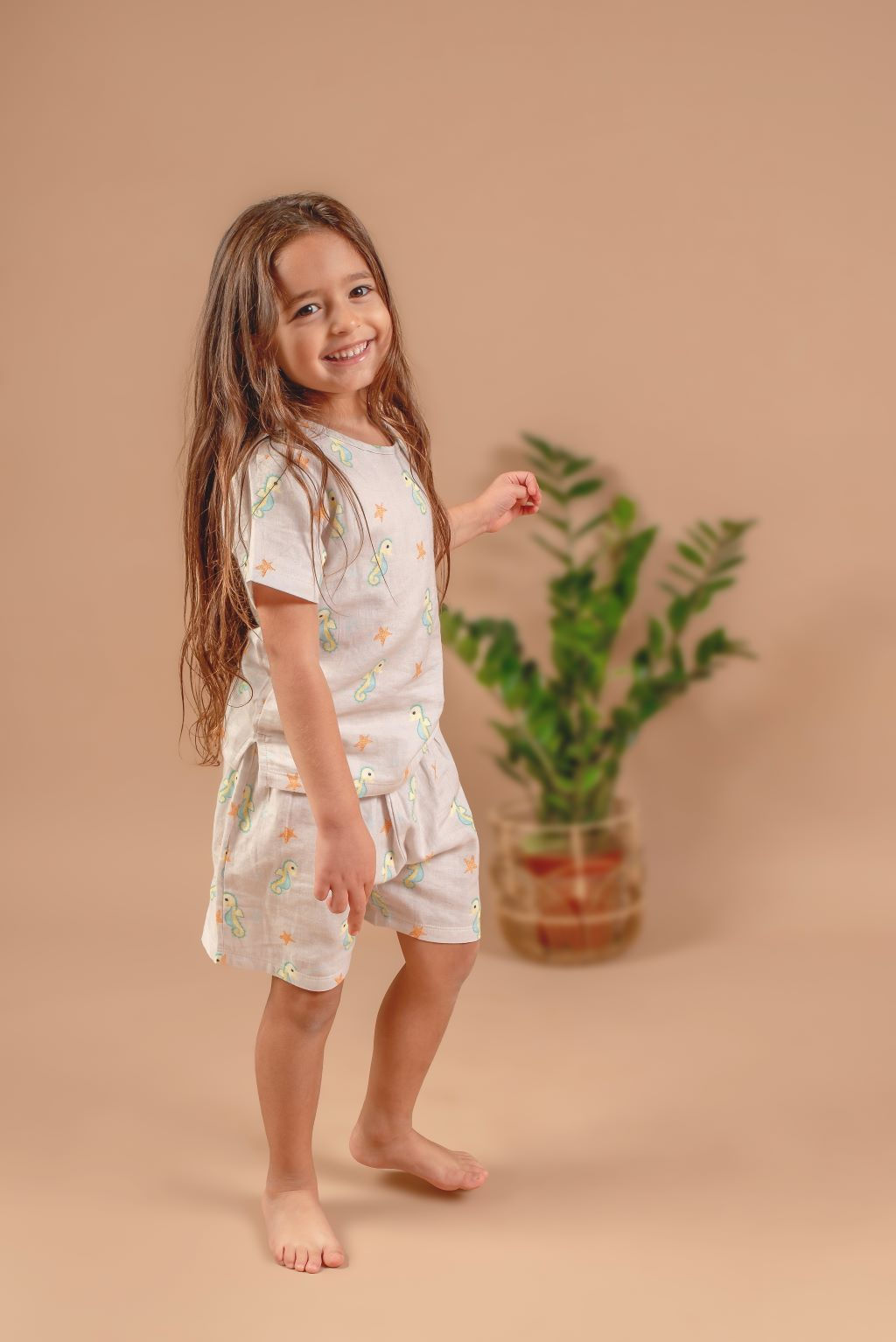 Tickle Sea Sparkle Organic Muslin Shorts and Tee Set 6 Mth to 5 Yrs