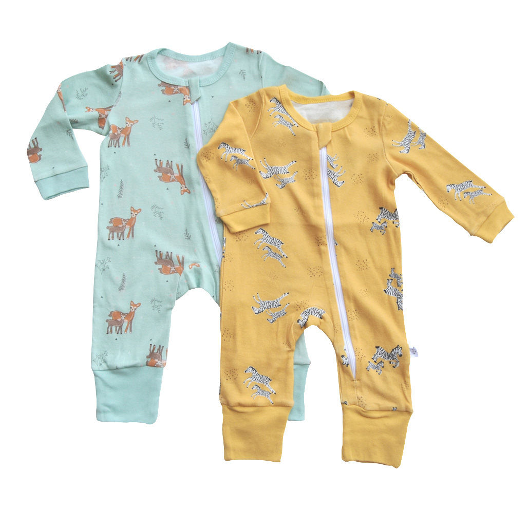 ZoeDasher Organic Zipup Sleepsuits Value Pack of 2