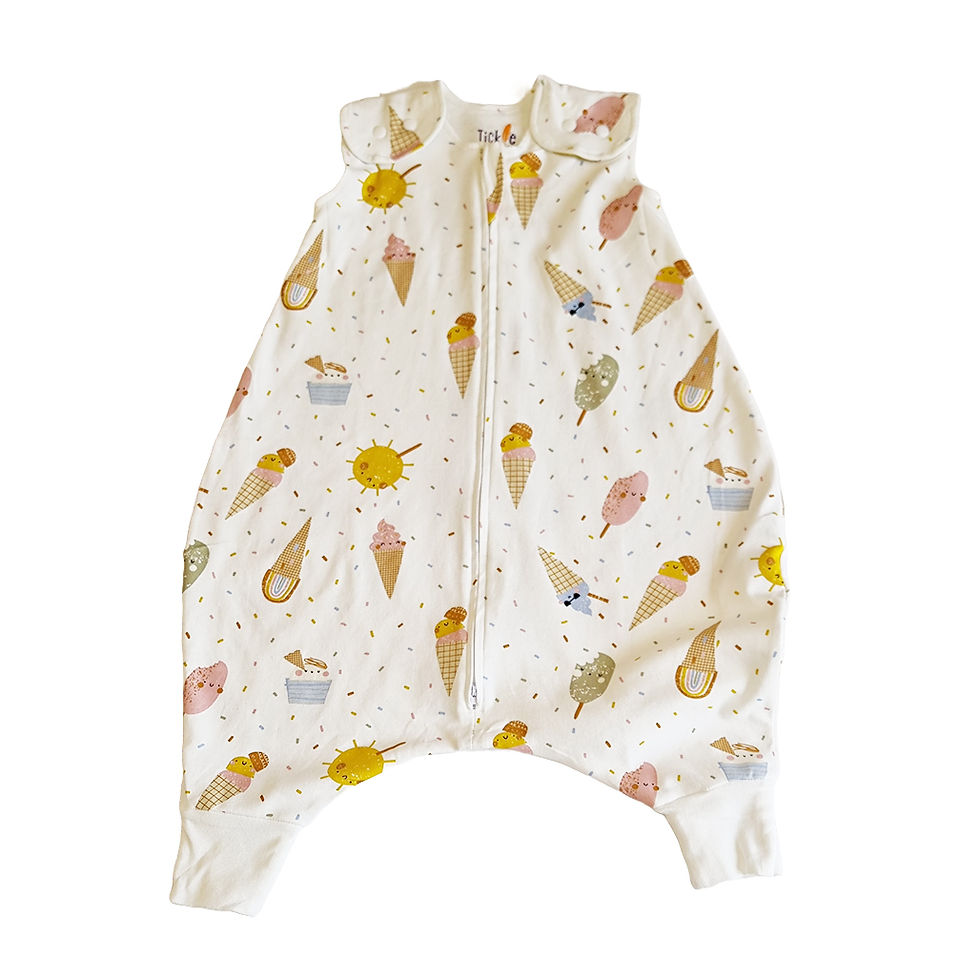 Thumbnail: Organic Cotton Sleeping Bag with Feet - 1.0 TOG- Happy Gelato 1 to 4 Years