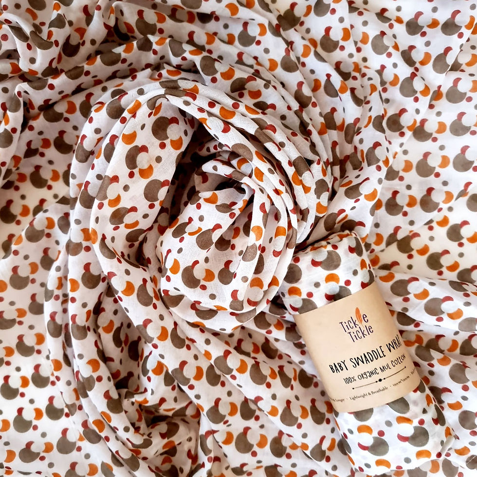 Thumbnail: Tickles 100% Organic Mul Swaddle Wrap – Sunset