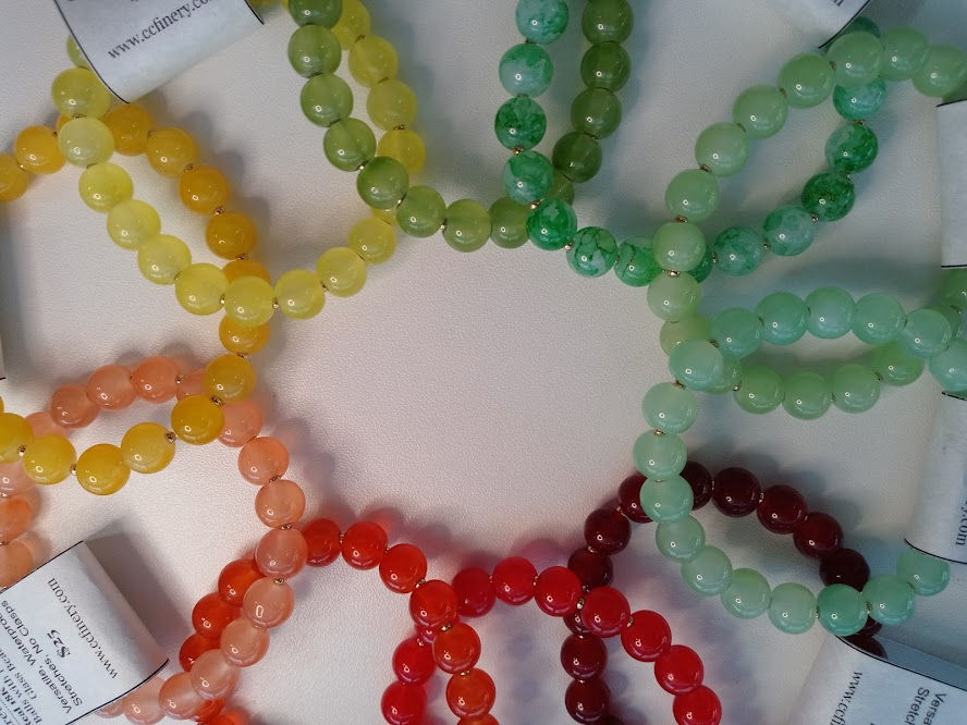 Gold & Glass Stretch Bracelet