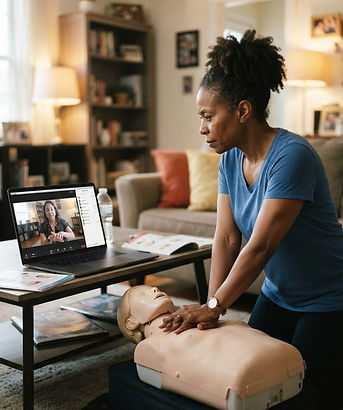 zoom CPR class from home black person.jpg