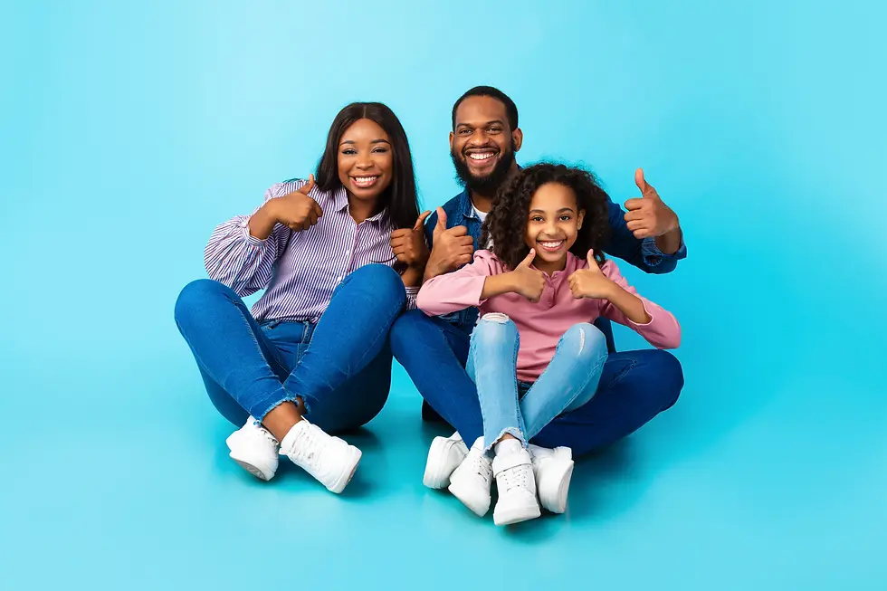 VistaCreate-508079168-stock-photo-excited-african-people-gesturing-thumbs-up-sitting-on-fl