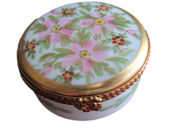 Limoges hand painted pill box