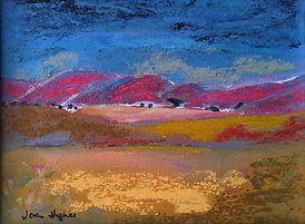 Acrylic, oil pastel landscape