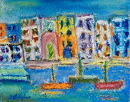 Oil paint stick painting on canvas