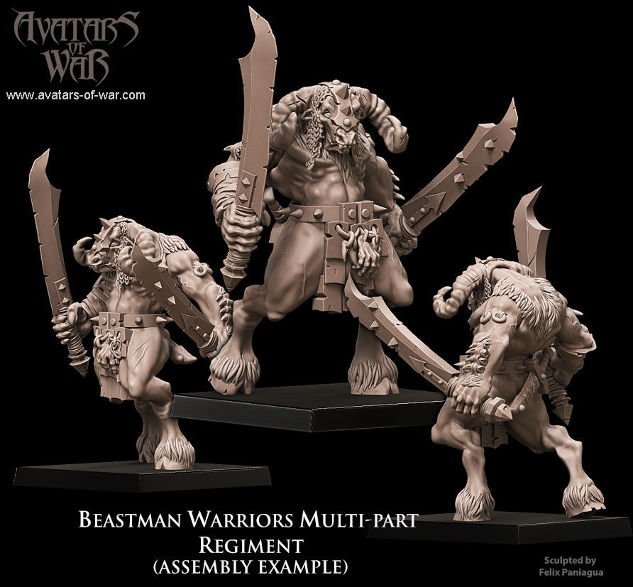 Thumbnail: Beastman warriors multi-part regiment   - Avatars of War