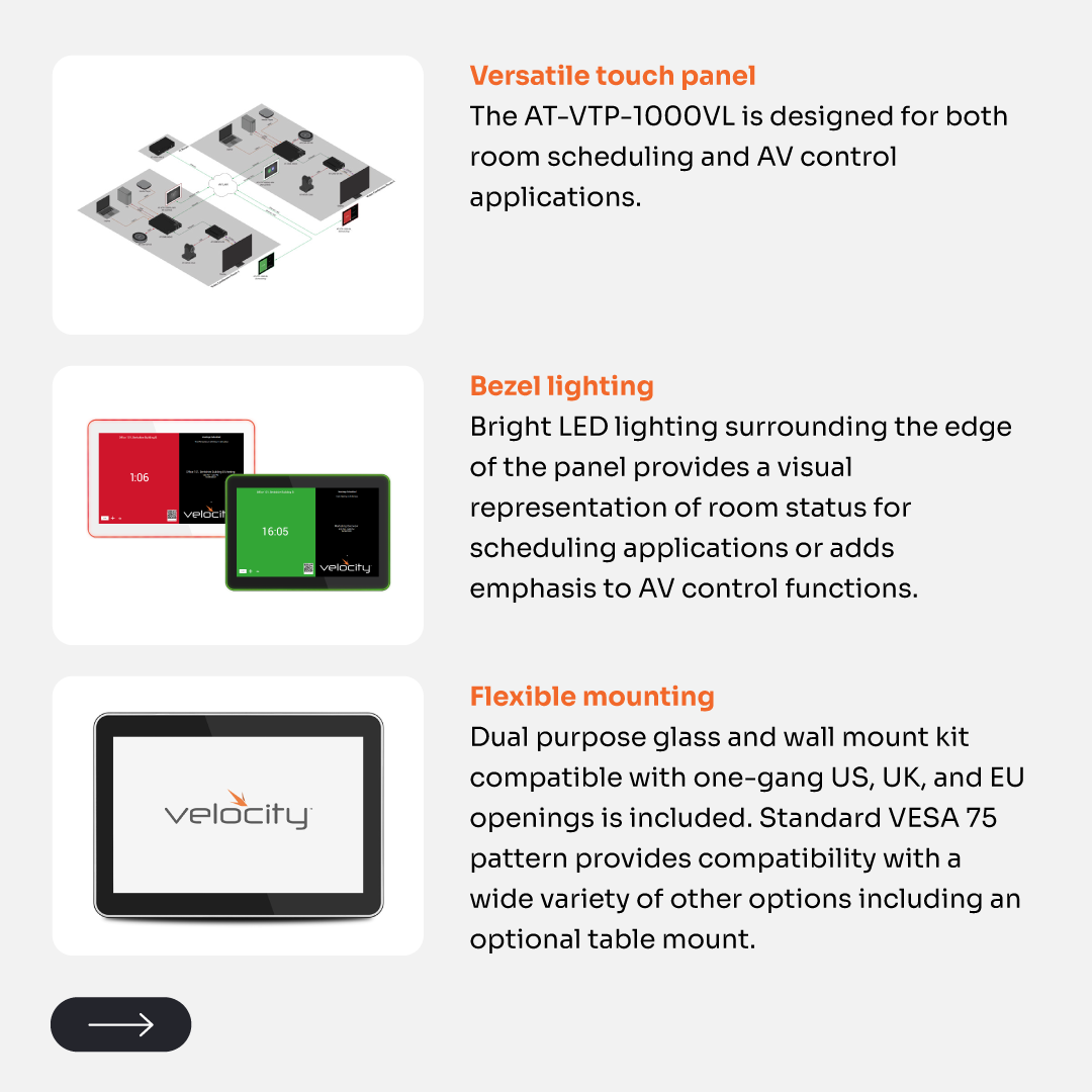 10” Touch Panel for Velocity™ Control System