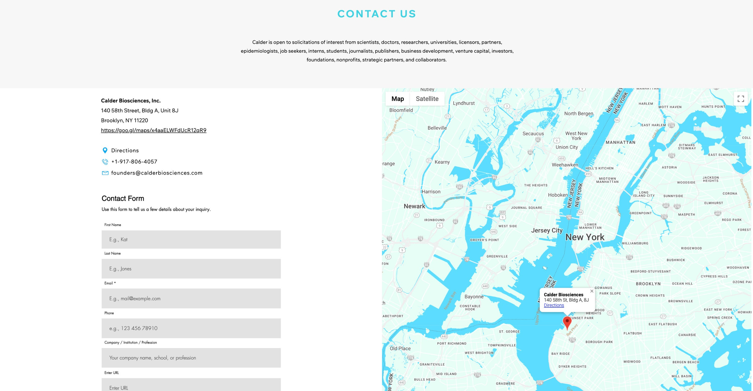 Contact Calder Biosciences Inc.