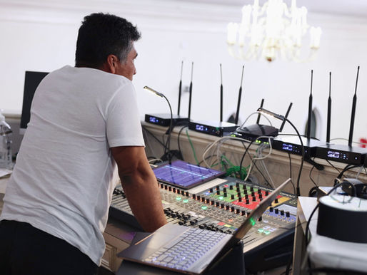 Sound engineer at console