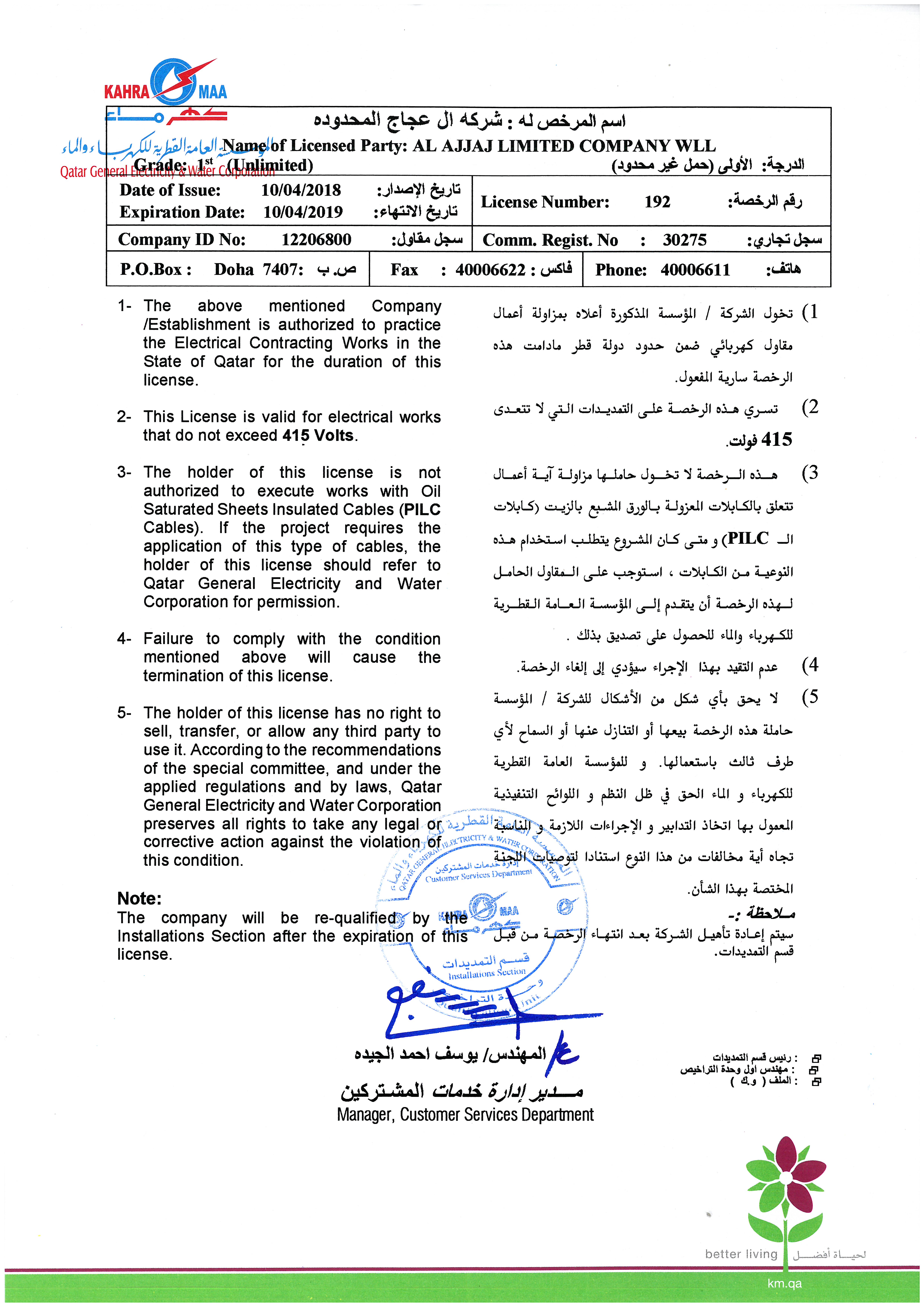 KAHRAMAA-License New