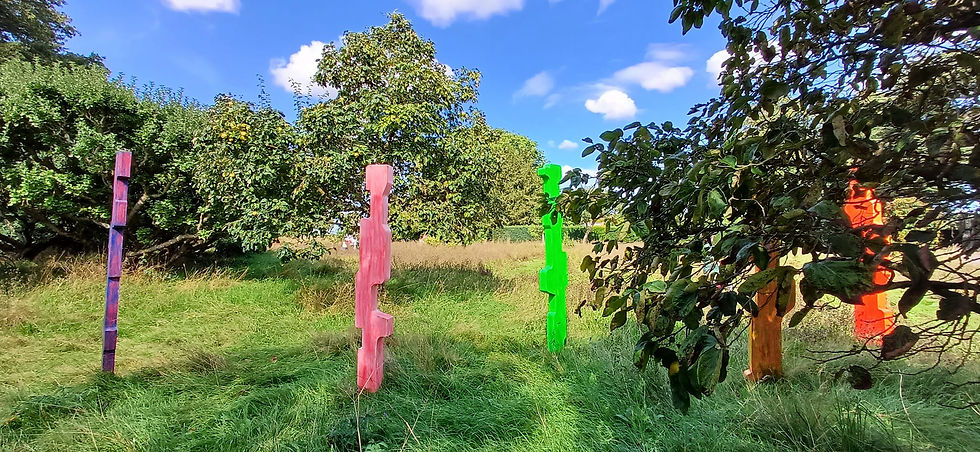 Helmingham Hall - bright and fun vertical elements that invite playfulness