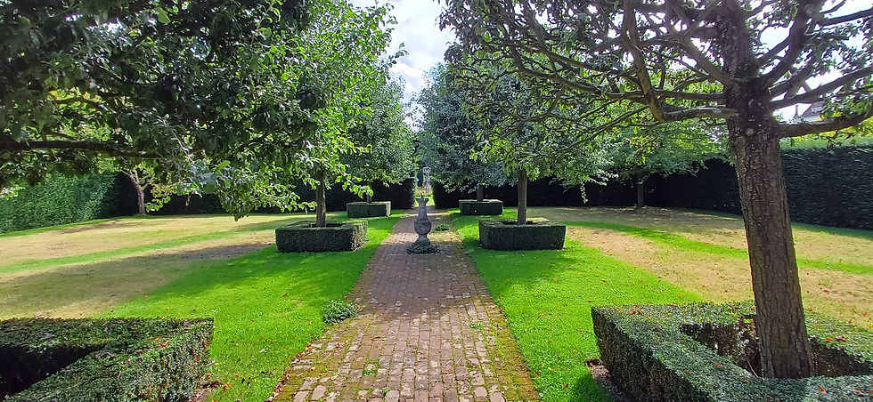 Helmingham Hall - formal approach to the parterre garden