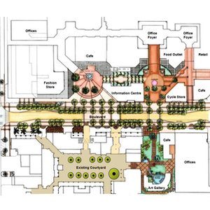 Landscape Sketches and Graphics of Garden Designs. Urban Design Sketches and isometric projection drawings