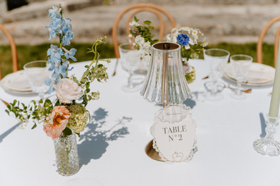 Table setting in the Garden Party theme, lent by Le Grenier des mariés ©La Rue des Madeleines