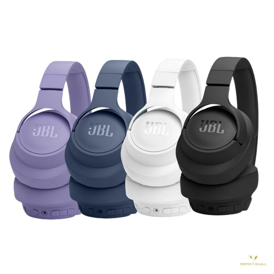 Audífonos JBL over-ear en morado, azul, blanco y negro