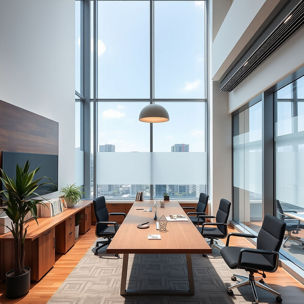 Modern Conference Room Featuring Privacy Frosts and City Views