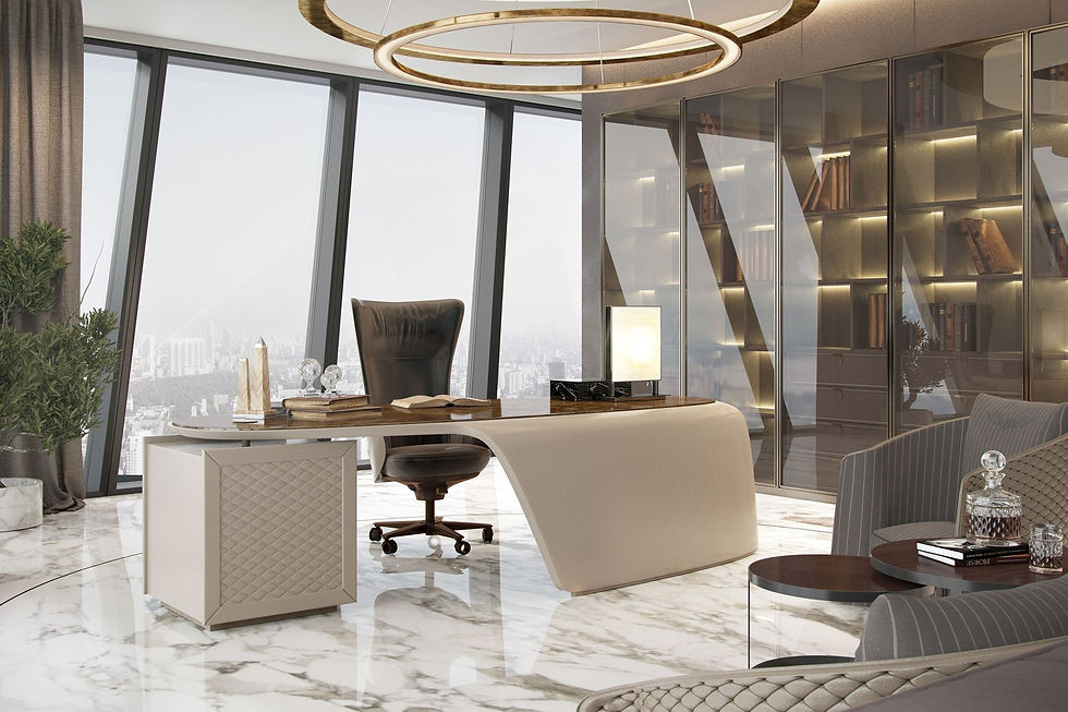 An executive office designed specifically for the company brand and image.