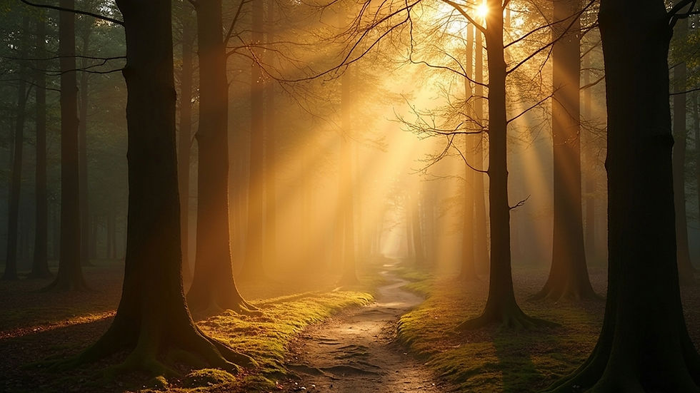Serene nature background with soft light
