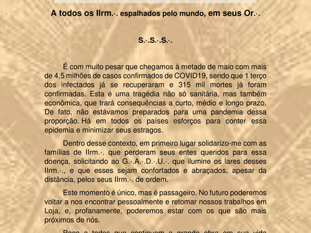 Nota de Pesar pelos mortos do COVID19