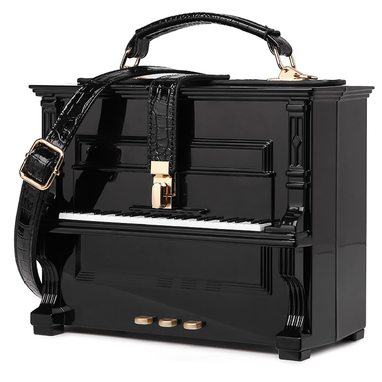 Lyuxhetaokdiq Women Piano Shaped Crossbody Shoulder Bag Handbag Acrylic Unique N