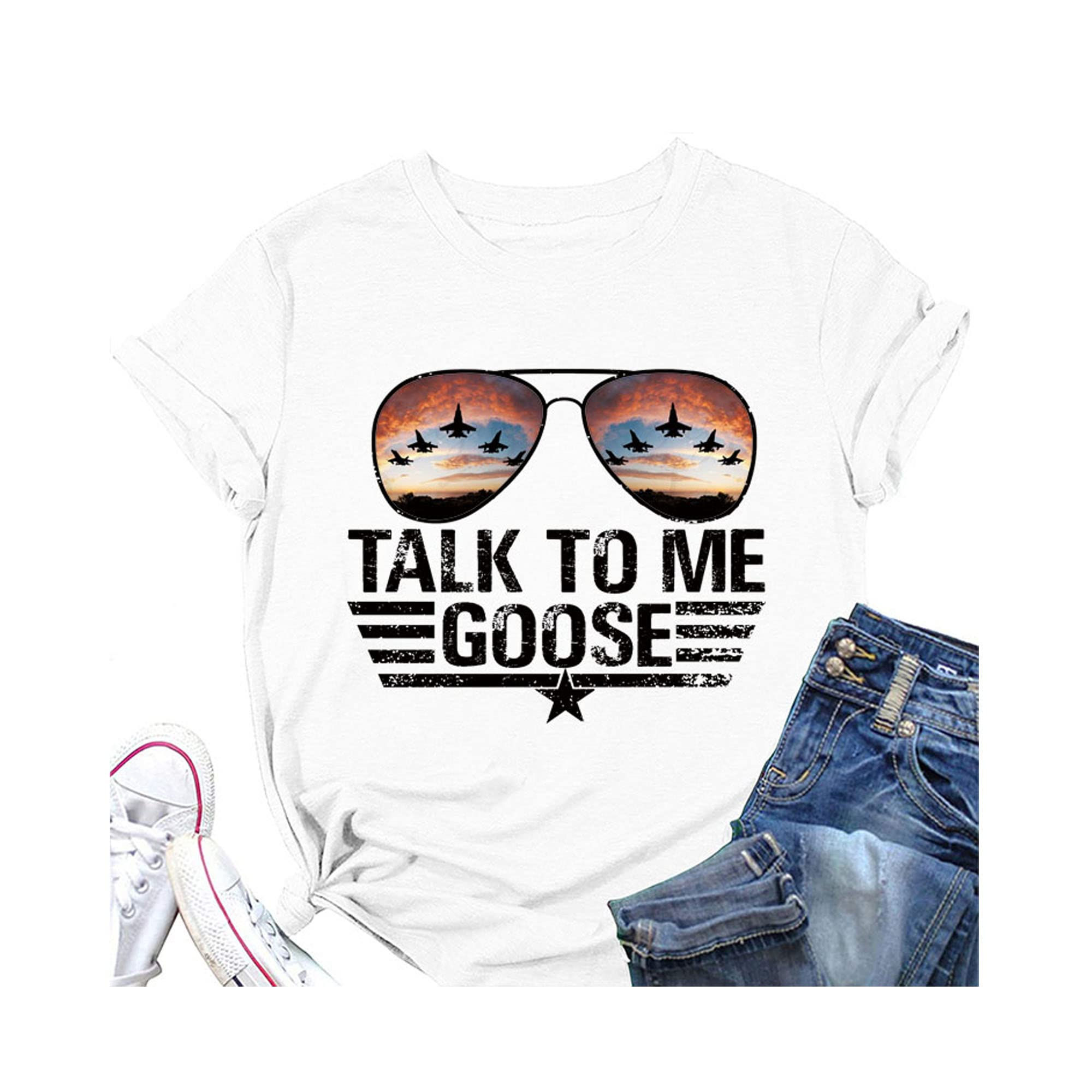Graphic Tee for Women Talk to Me Goose Shirt Maverick Shirt 2022 New Top Novelty