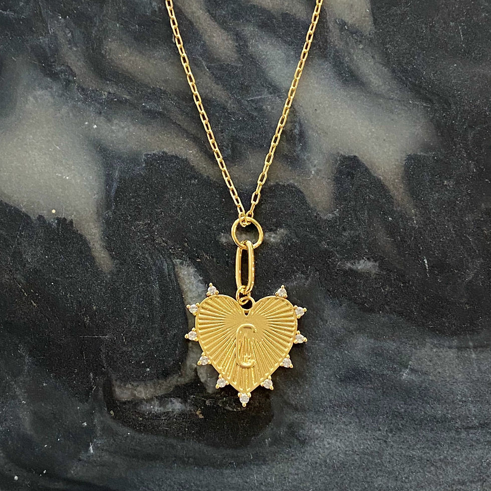 Miniatura: Clip Hanging Initial Heart Necklace