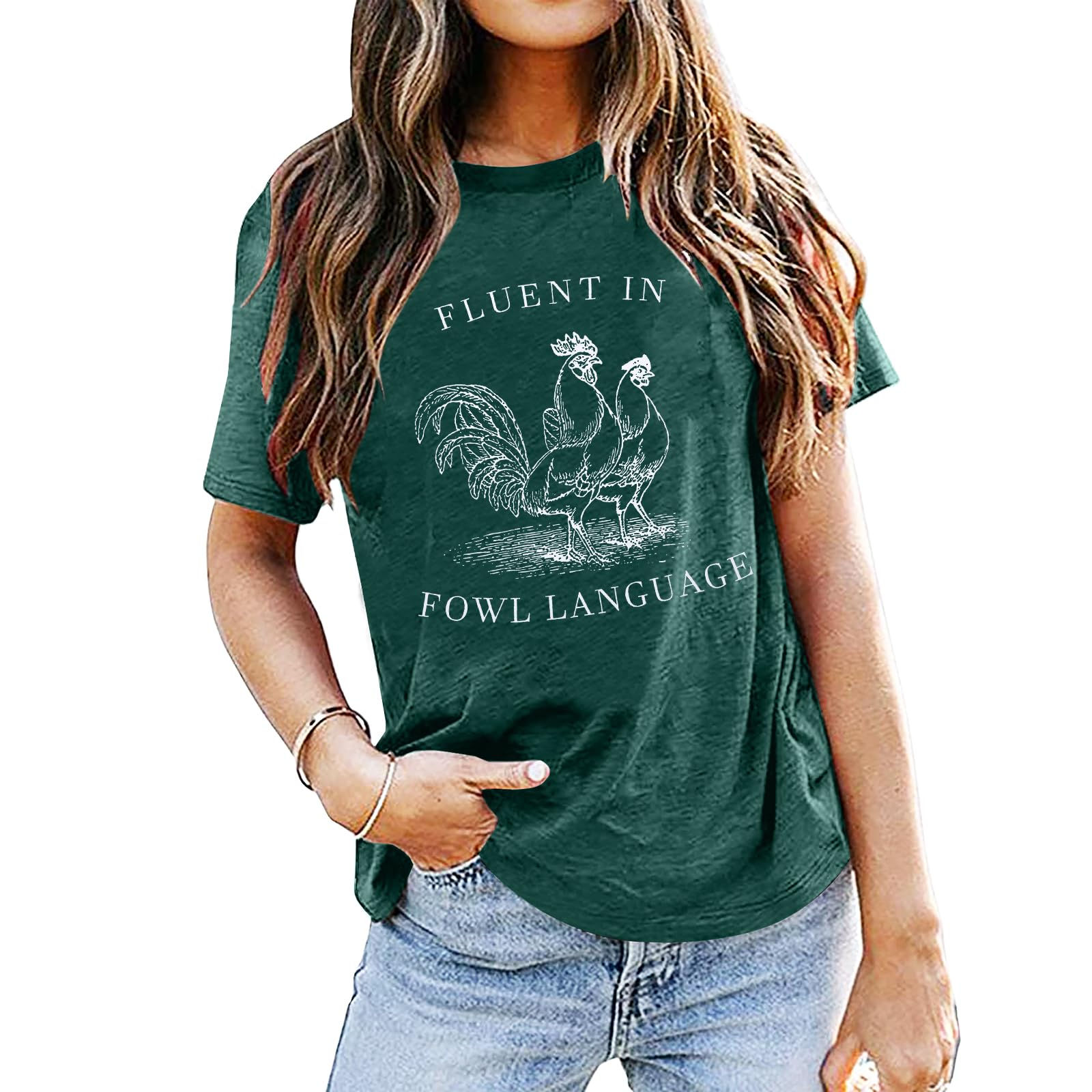 Chicken Shirt Women Farm Tees Funny Chicken Graphic Shirt Chicken Lovers Shirt F