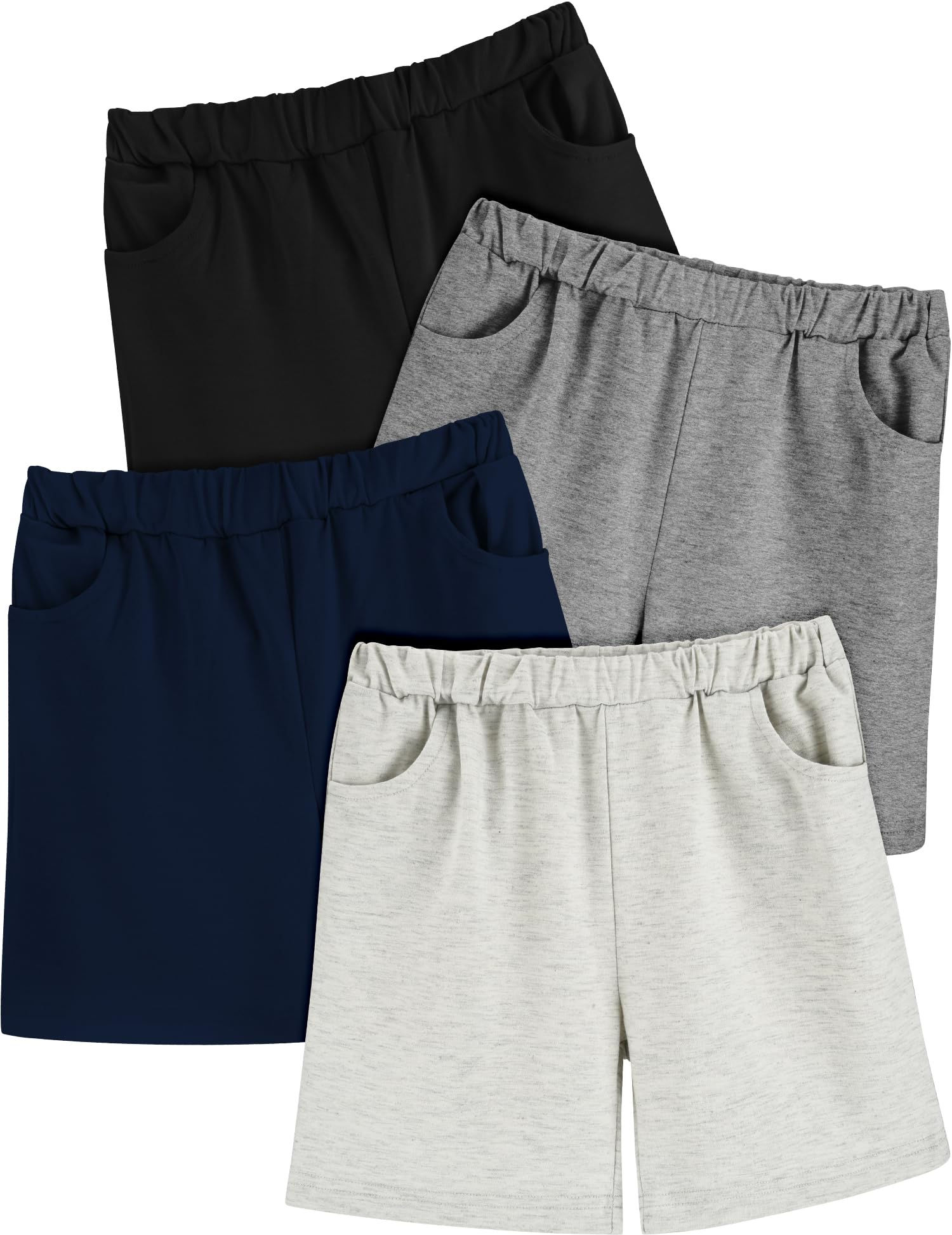 4 Pack Baby Boys Toddler Shorts Pull On Short Casual Athletic Lounge Shorts with