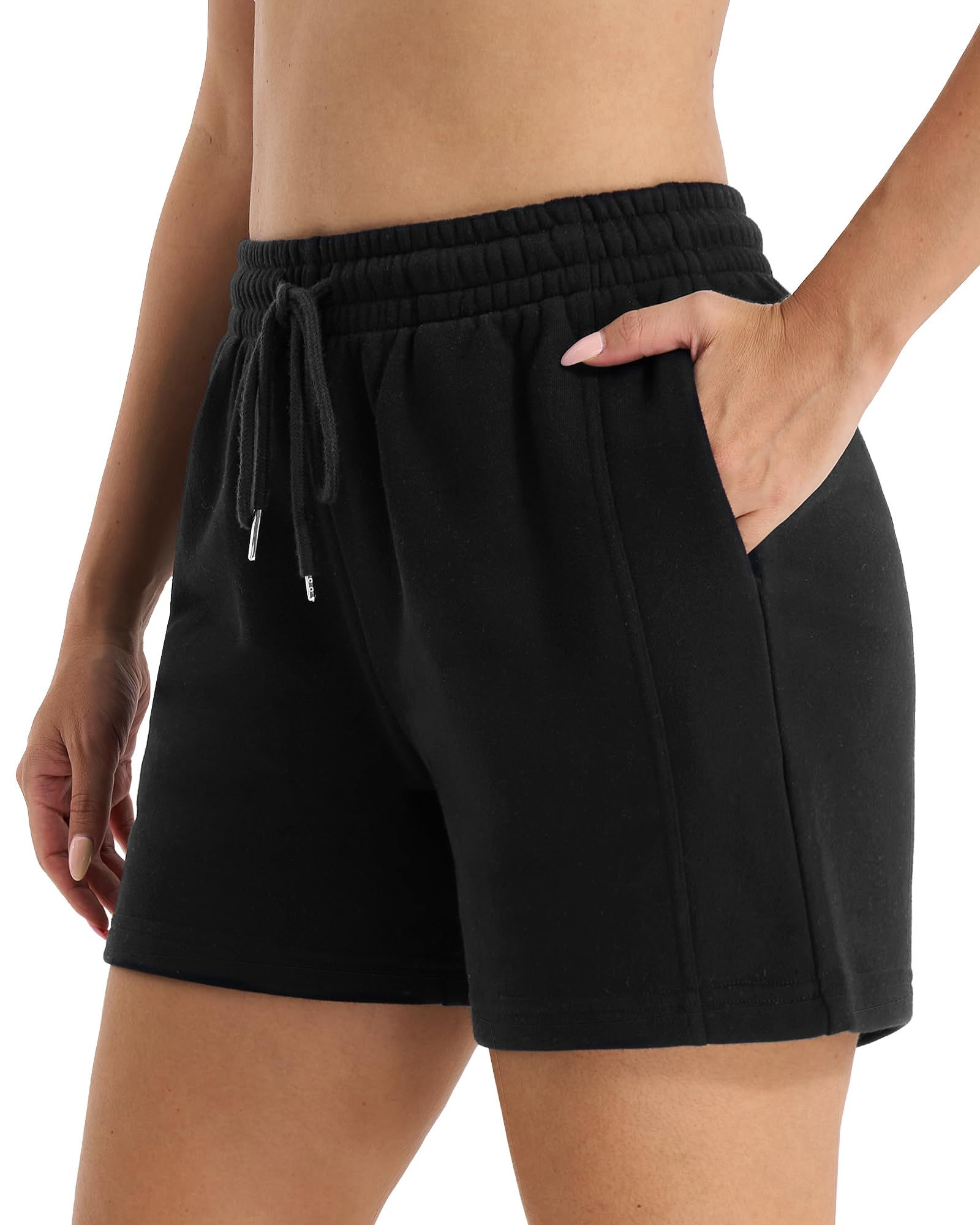 Stelle Womens Drawstring Sweat Shorts Comfy Elastic Shorts Workout Lounge Shorts