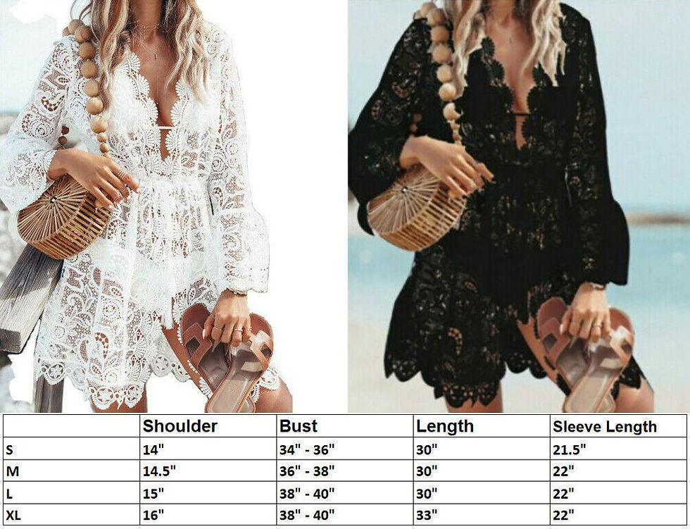 Miniatura: Lace Bathing Suit Cover Up Boho Beach Women Maxi Bikini Sundress Dress Summer US