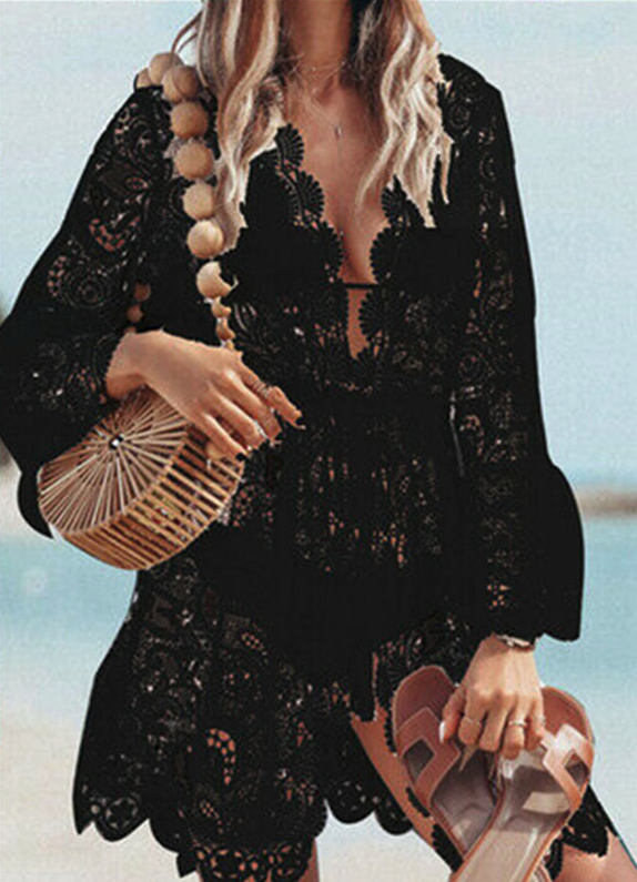 Miniatura: Lace Bathing Suit Cover Up Boho Beach Women Maxi Bikini Sundress Dress Summer US