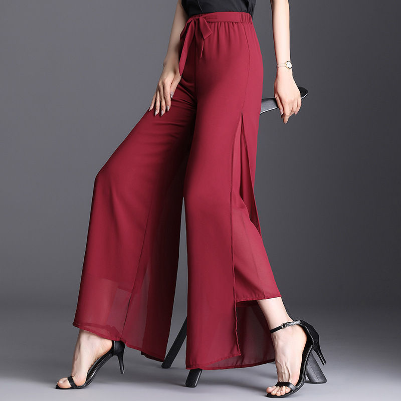 Summer Chiffon Wide-Leg Pants for Plus Size Women