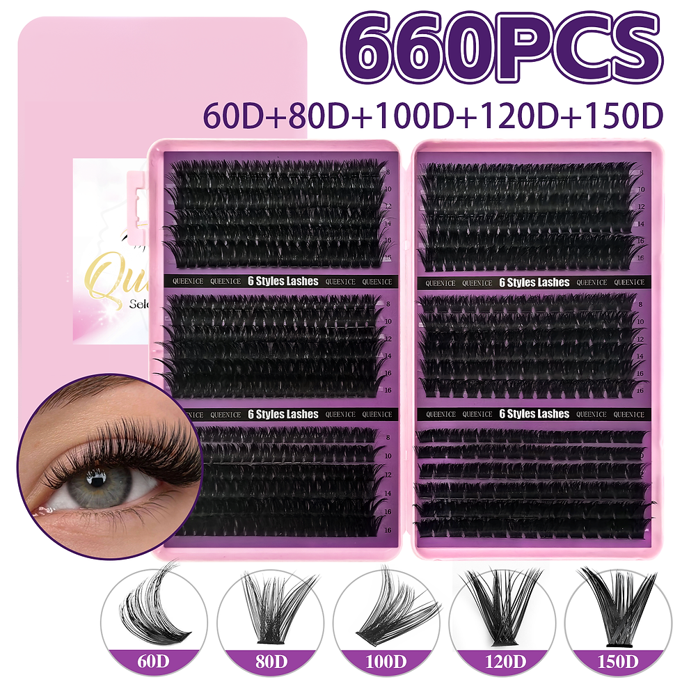Thumbnail: QUEENICE 800pcs Mixed Length Cluster False Eyelashes | Lightweight, Soft, Easy A