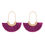 Thumbnail: Mye1038 - Fan Shape Drop Hoop Earrings