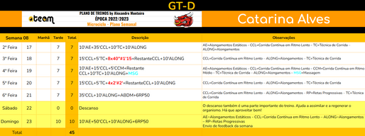 Plano de Treinos - GT-D