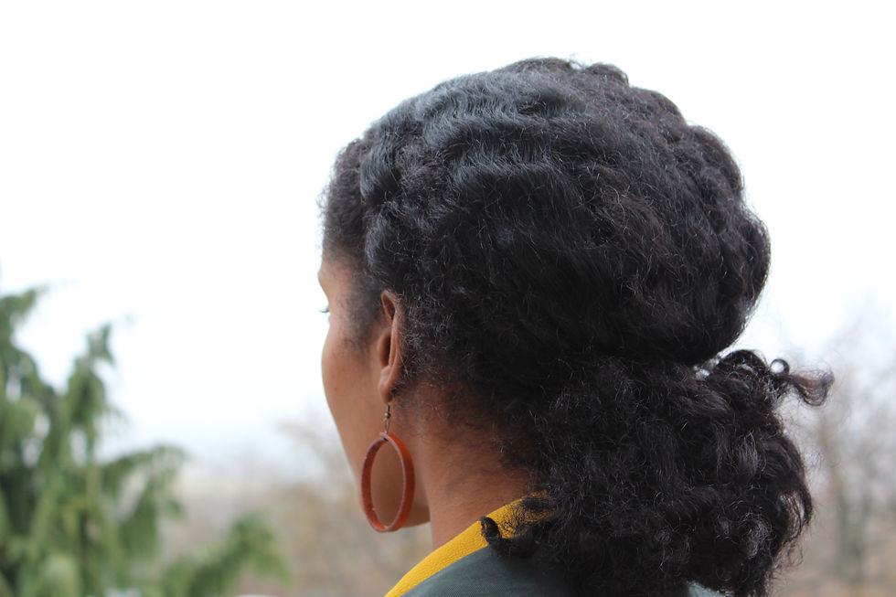 Thumbnail: Large Leather Round Hoop Dangle Earrings