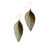 Thumbnail: Sage Medium Braided Leather Leaf Earrings 