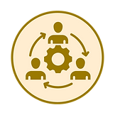 Collaboration icon with gears
