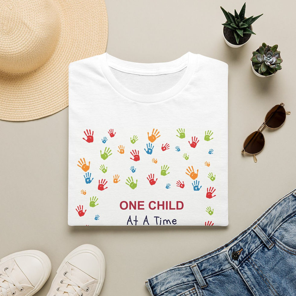 Thumbnail: Handprints "One Child At A Time" Unisex Softstyle T-Shirt