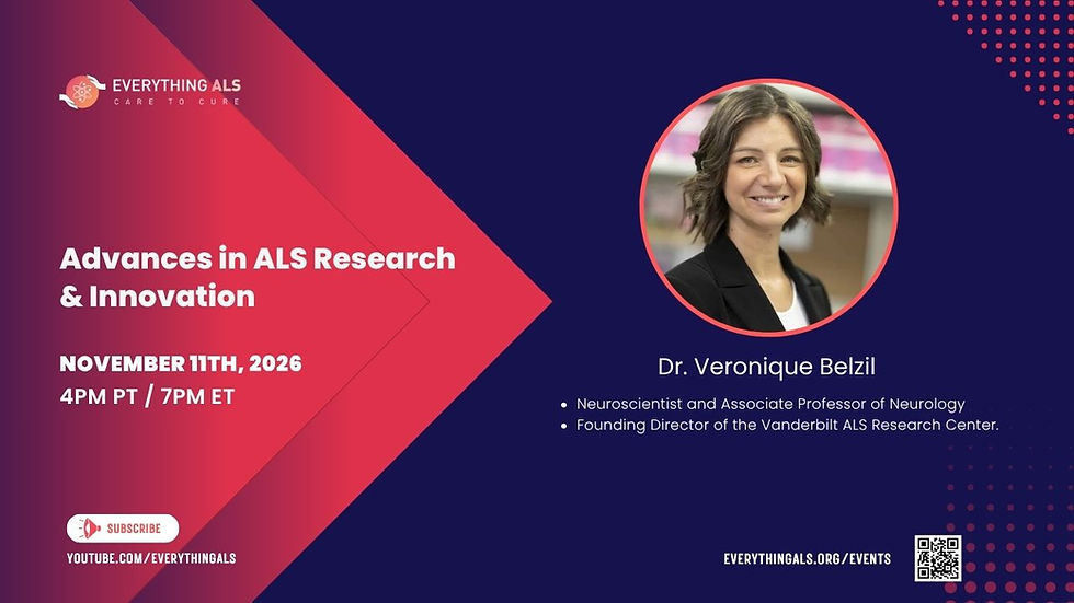 Advances in ALS Research & Innovation with Dr. Veronique Belzil
